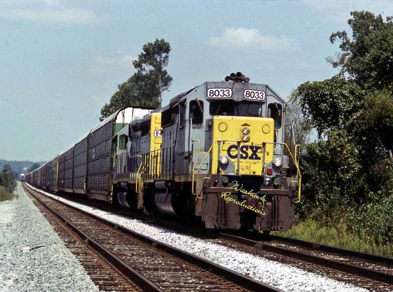 有关以下物品的详细资料: csx rr sd40-2 #8033 slide