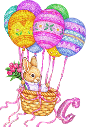 Easter bunny rabbit ballon ride alphabet animated gif
