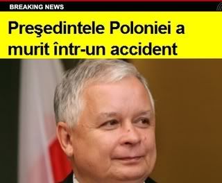 BREAKING NEWS: Preşedintele Poloniei a murit la aterizarea pe aeroportul din Smolensk, în Rusia