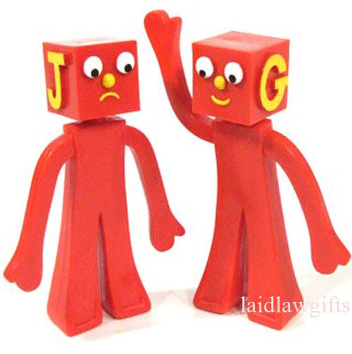 Blockheads Bendables Block Heads Bendable Vintage Posable Poseable Toy