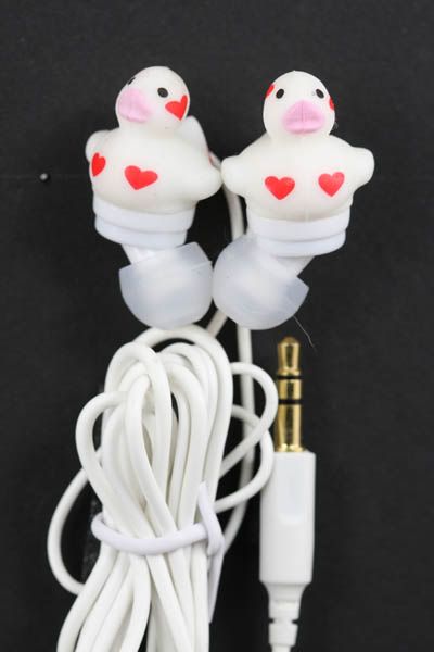 Creative Earbuds on Love Duck Earbuds Ear Buds Earphones Headphones Psp Mp3 Music Rubber