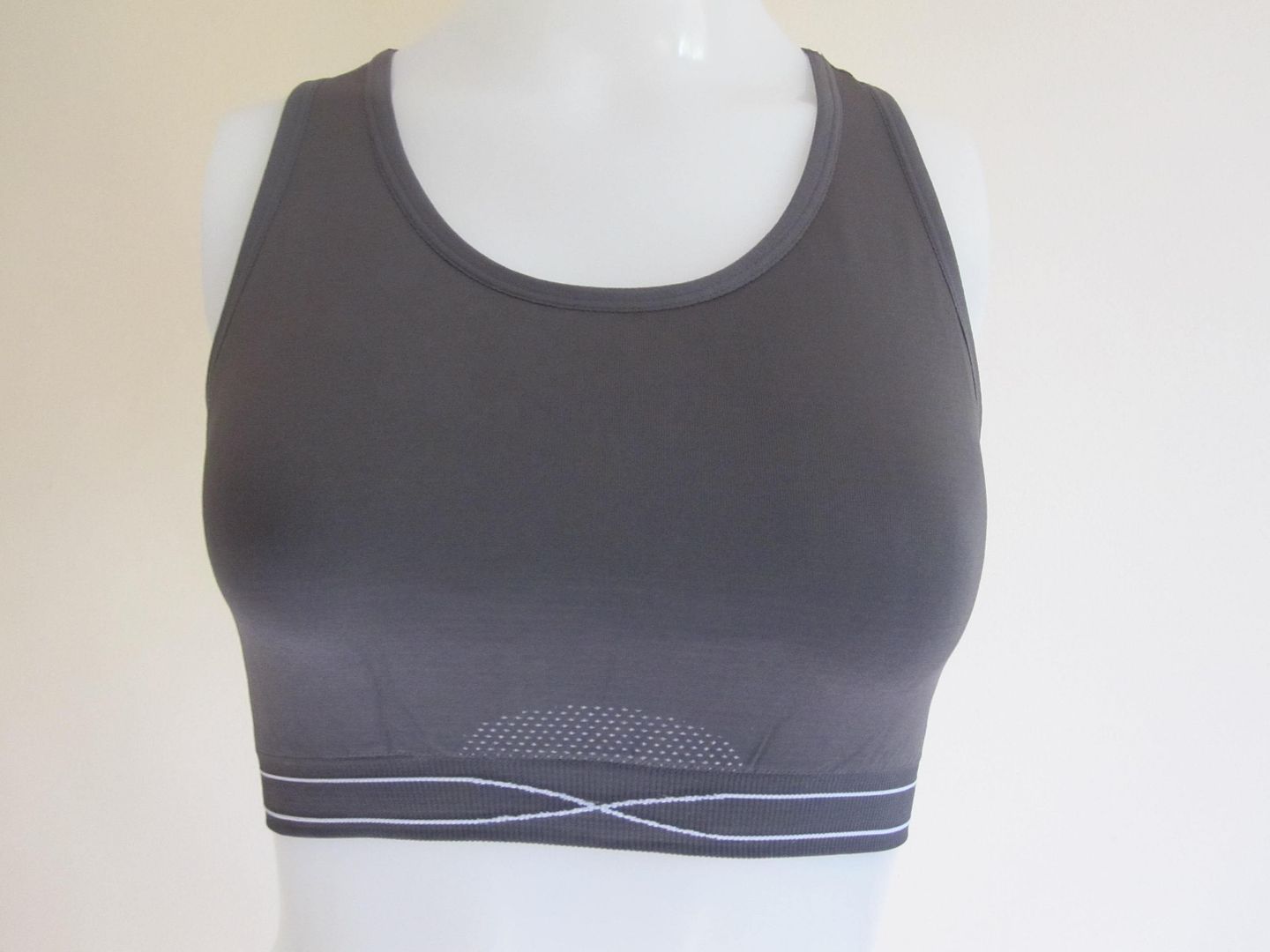 PRO-FIT SEAMLESS LADIES RACER BACK SPORTS BRA EXERCISE TOPS VEST-GREY ...