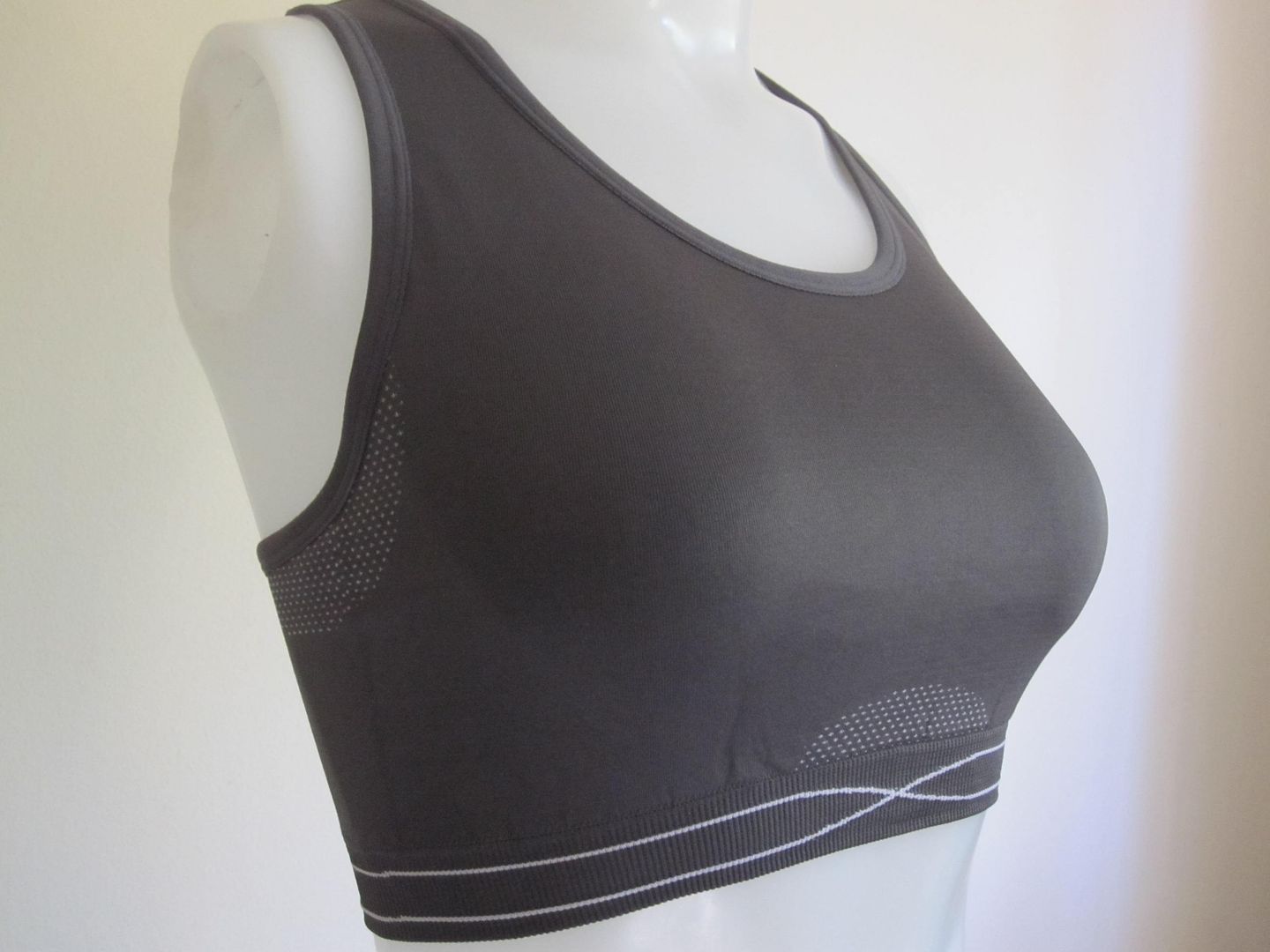 PRO-FIT SEAMLESS LADIES RACER BACK SPORTS BRA EXERCISE TOPS VEST-GREY ...