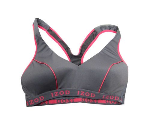 IZOD WOMENS SEAMLESS MOULDED CUP CROP TOP SPORTS BRA-FITNESS YOGA GYM ...