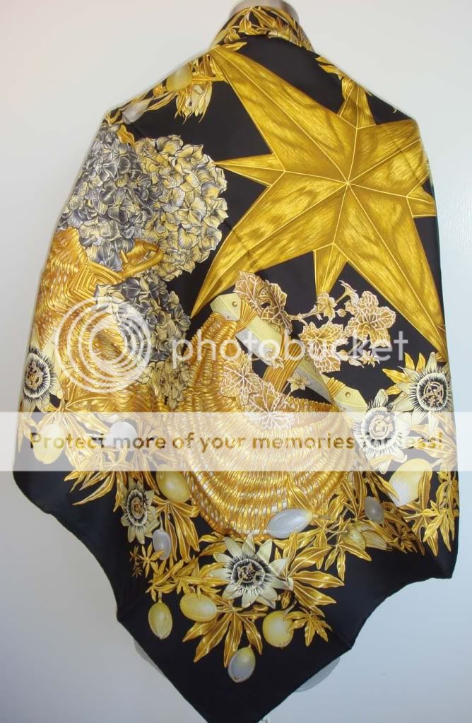 NIB AUTH HERMES PASSIFLORES SILK SHAWL SCARF 35  