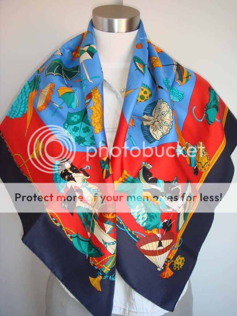 NEW AUTH HERMES UMBRELLES et SILK SHAWL SCARF 35  